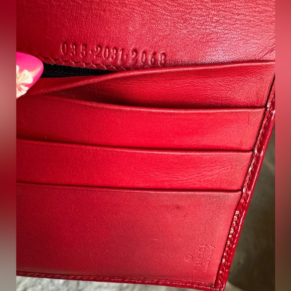Authentic Gucci wallet Red Patent Leather 90s Vintage - Picture 9 of 13